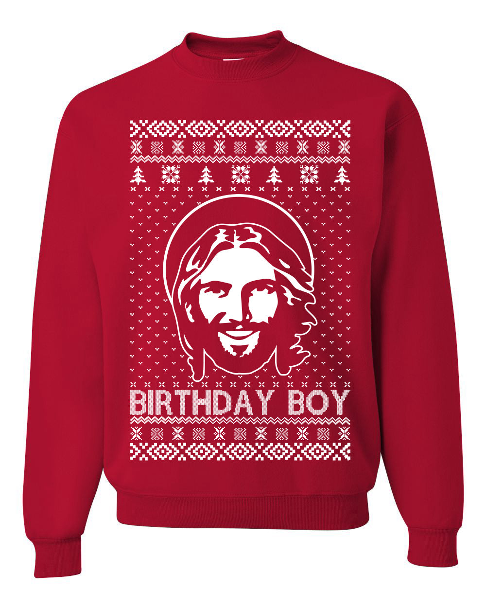 Birthday Boy Jesus Christ Ugly Christmas Sweater Unisex Crewneck Sweatshirt