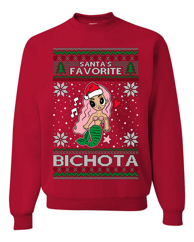 Christmas Karol G Santa's Favorite Bichota Ugly Christmas Sweater Unisex Crewneck Sweatshirt