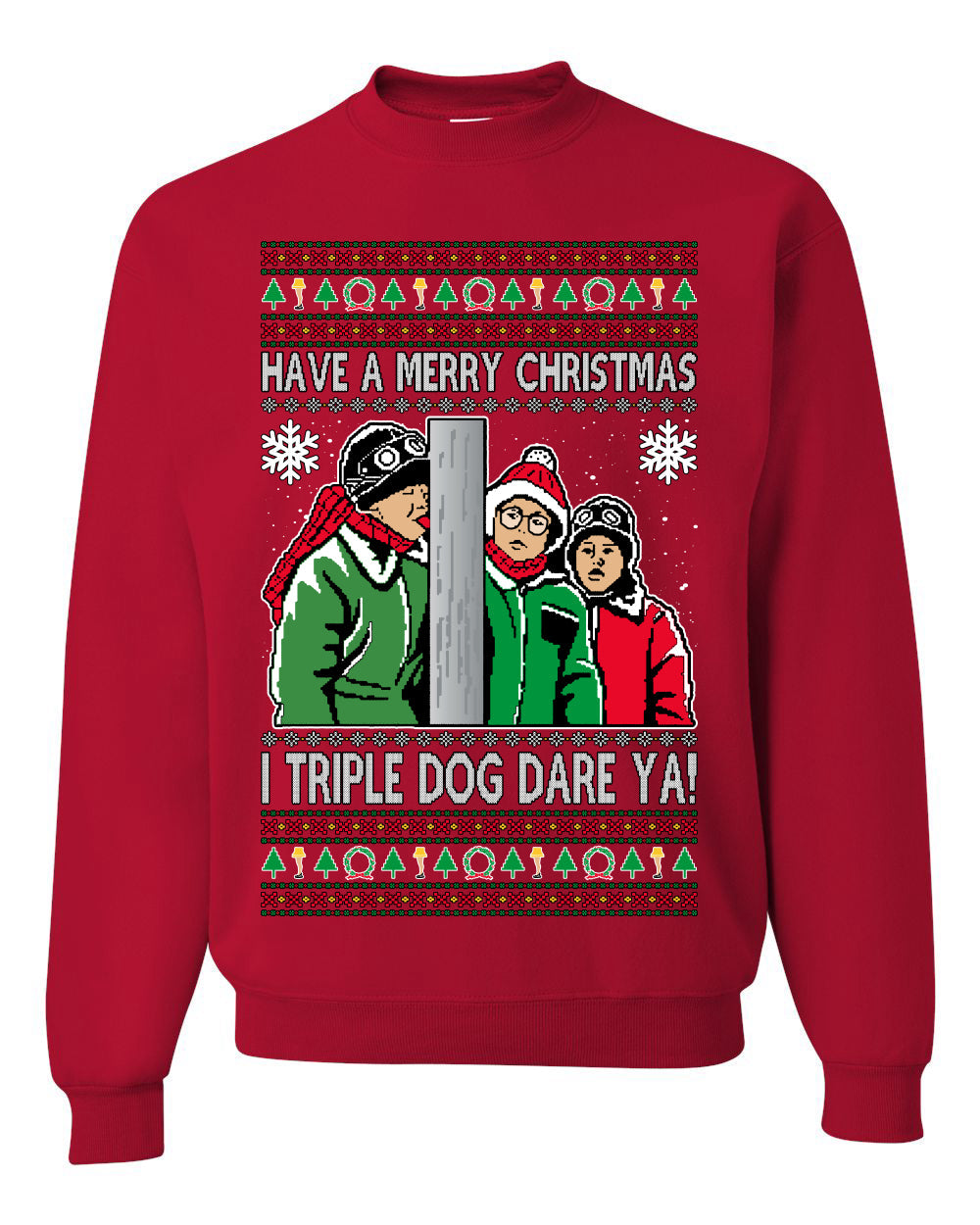 I Triple Dog Dare Ya Merry Story Ugly Christmas Sweater Unisex Crewneck Sweatshirt