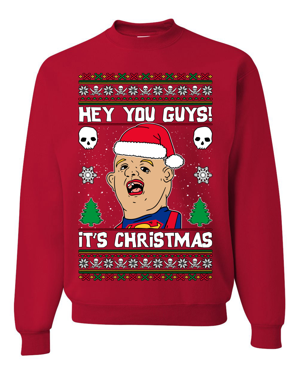 Hey You Guys! It's Sloth Never Say Die Ugly Christmas Sweater Unisex Crewneck Sweatshirt