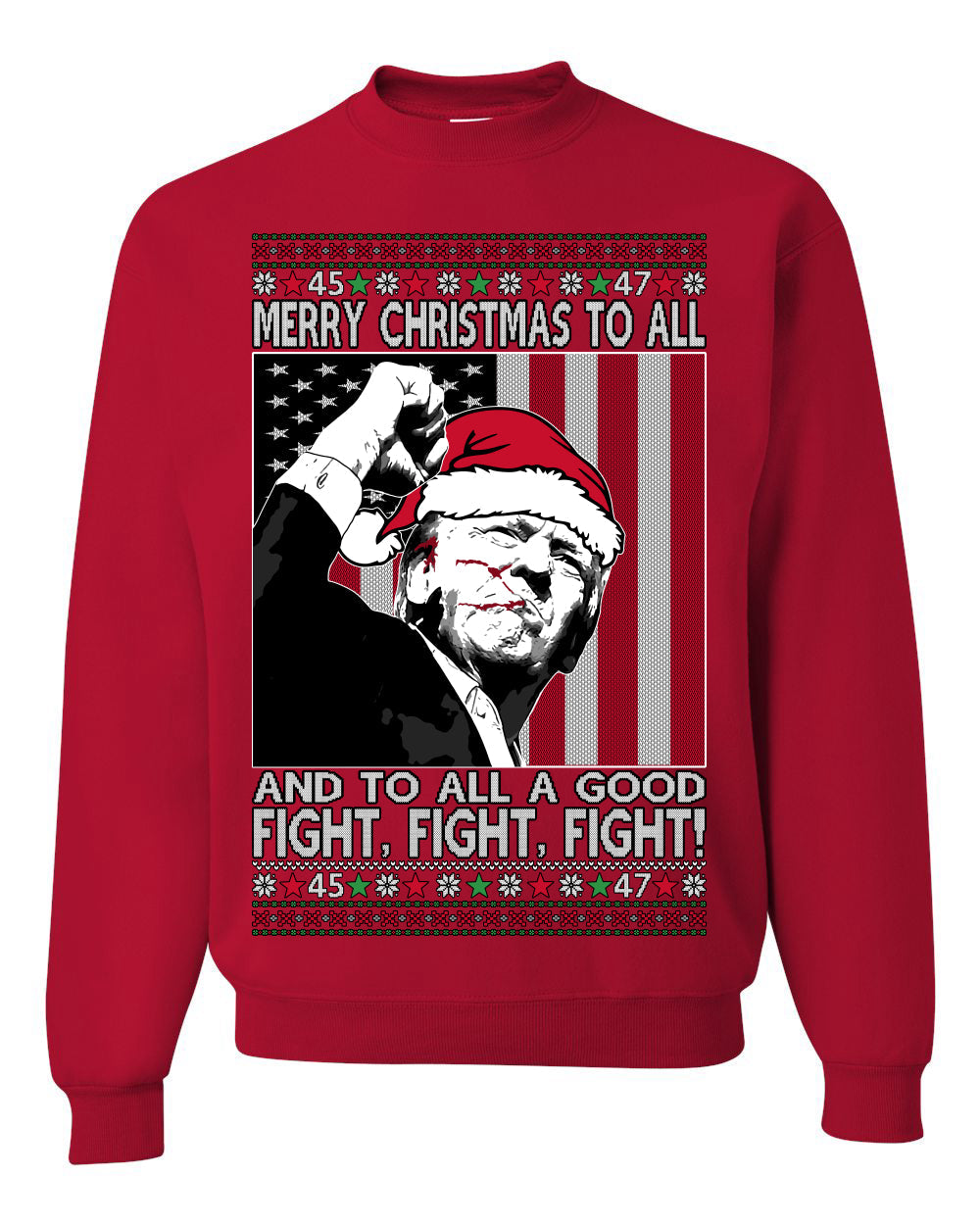 Merry Christmas to All a Good Fight | Santa Donald Trump Ugly Christmas Sweater
