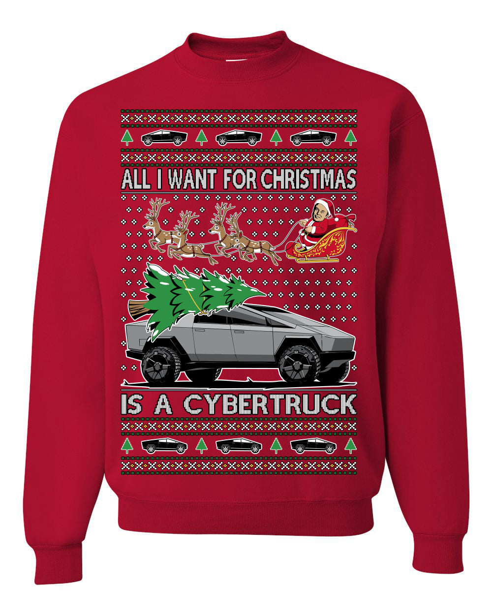All I Want for Christmas is a Cybertruck Funny Tech Ugly Christmas Sweater