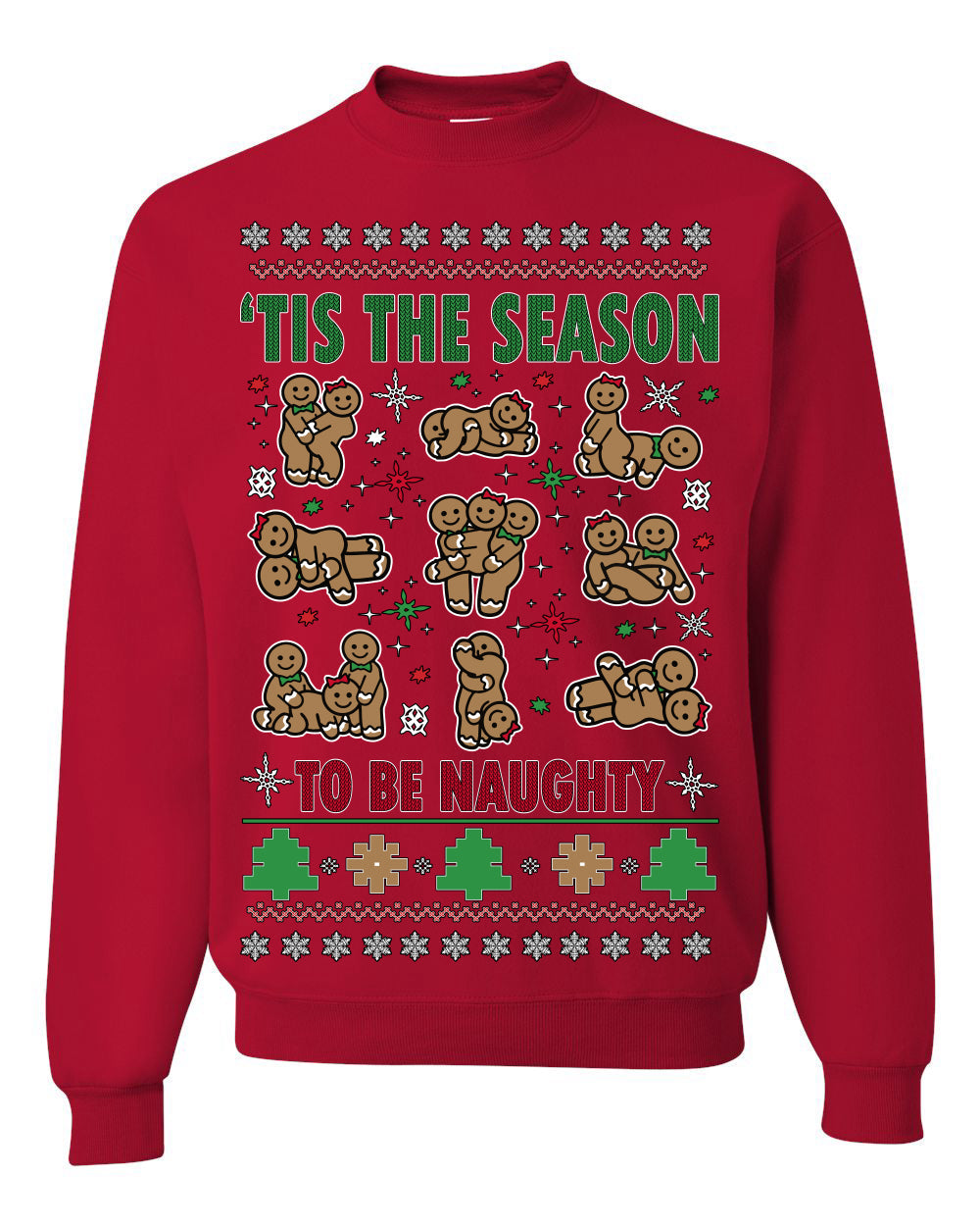 Tis' The Season To Be Naughty Unisex Ugly Crewneck Sweatshirt Crewneck Sweatshirt