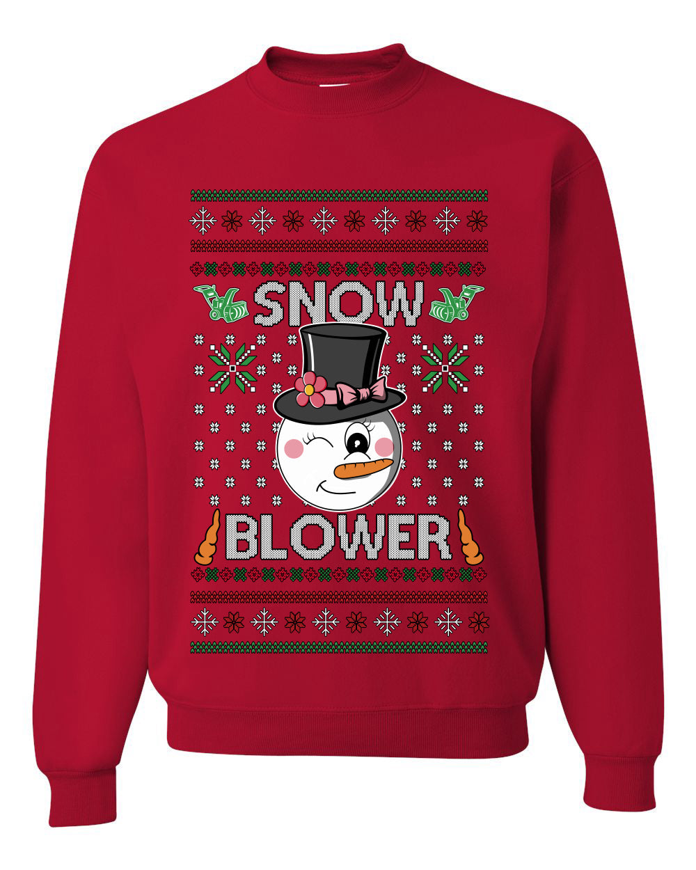 Snow Blower, Funny Unisex Ugly Christmas Crewneck Sweatshirts