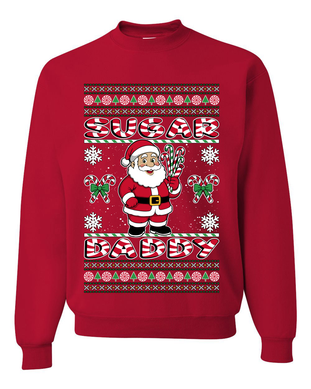 Sugar Daddy Santa, Unisex Ugly Christmas Sweater Crewneck Sweatshirts