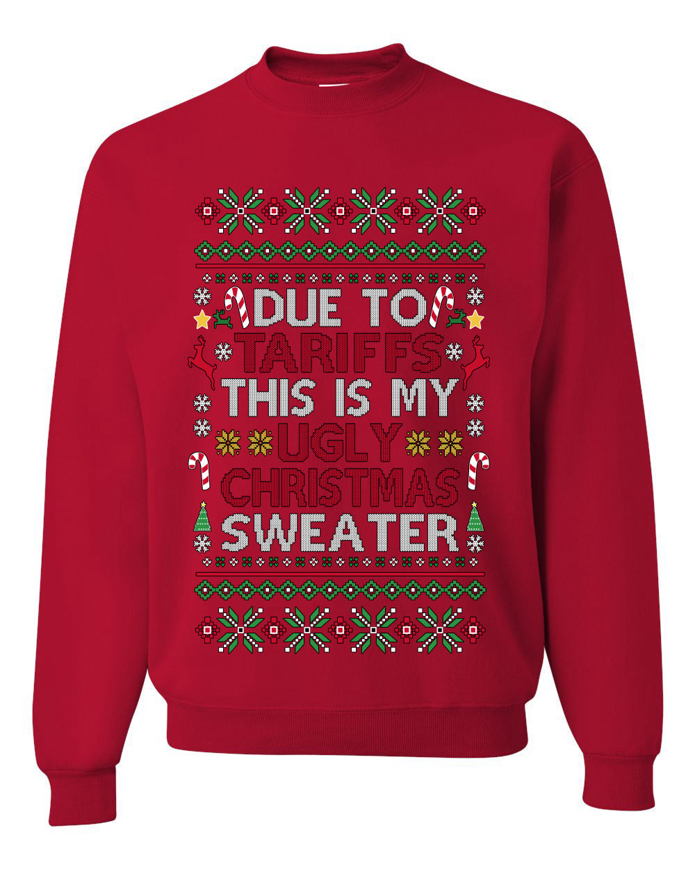 Due To Tariffs This Is My Ugly Christmas Sweater, Unisex Crewneck Sweatshirts
