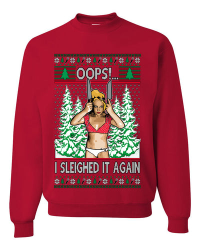 Funny, Knives Popstar Dancing, Music Lover Comedic Christmas Sweater Design, Unisex Crewneck Sweatshirts