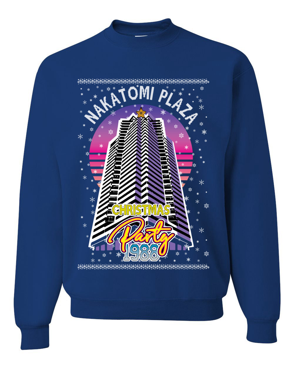 Retro Nakatomi Plaza 1988 Holiday Party Ugly Christmas Sweater Unisex Crewneck Sweatshirt