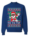 Yo Yo Yo Black Santa Ugly Christmas Sweater Unisex Crewneck Sweatshirt