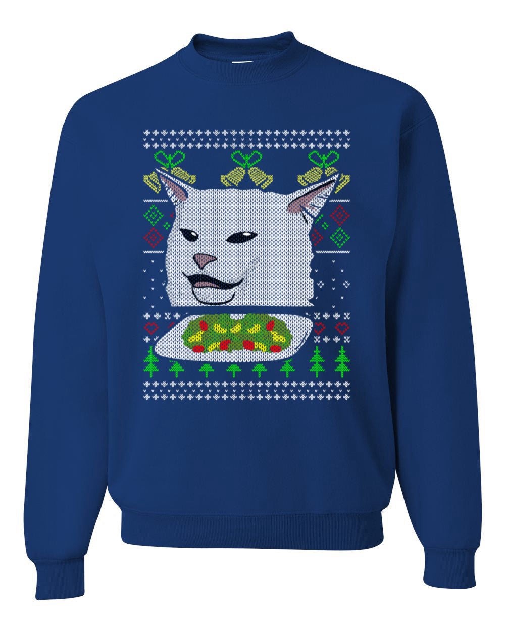 Women Yelling At Cat Meme Funny Twitter Tik Tok 2019  Ugly Christmas Sweater Unisex Crewneck Sweatshirt