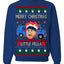 Merry Christmas Little Fella Funny 90s Harry Movie Quote Ugly Christmas Sweater Crewneck Sweatshirt