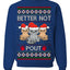 Better Not Pout, Cute Sad Santa Cats | Funny Ugly Christmas Sweater Crewneck Sweatshirt
