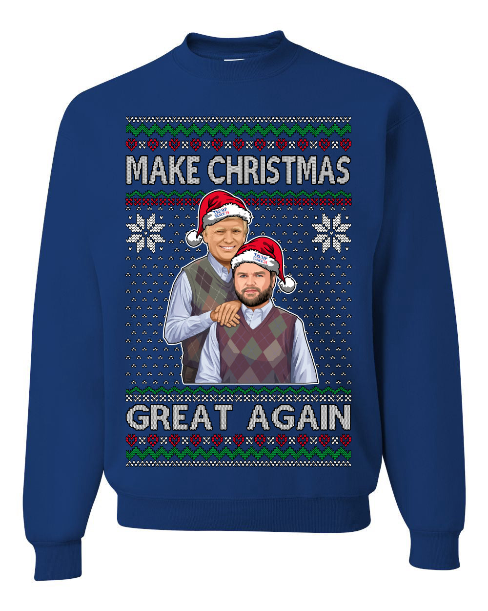 Make Christmas Great Again Trump Vance 2024 Movie Parody Ugly Christmas Sweater Crewneck Sweatshirt