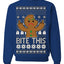 Bite This Funny Gingerbread Cookie Middle Finger Ugly Christmas Sweater Crewneck Sweatshirt