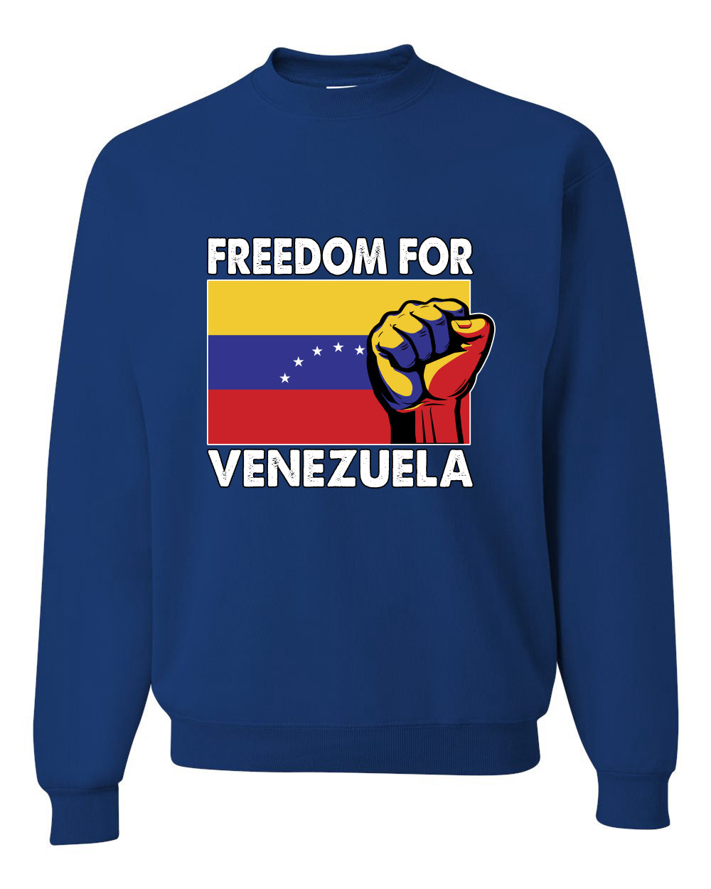 Freedom For Venezuelan Raised Fist Sweater, Unisex Crewneck Sweatshirts