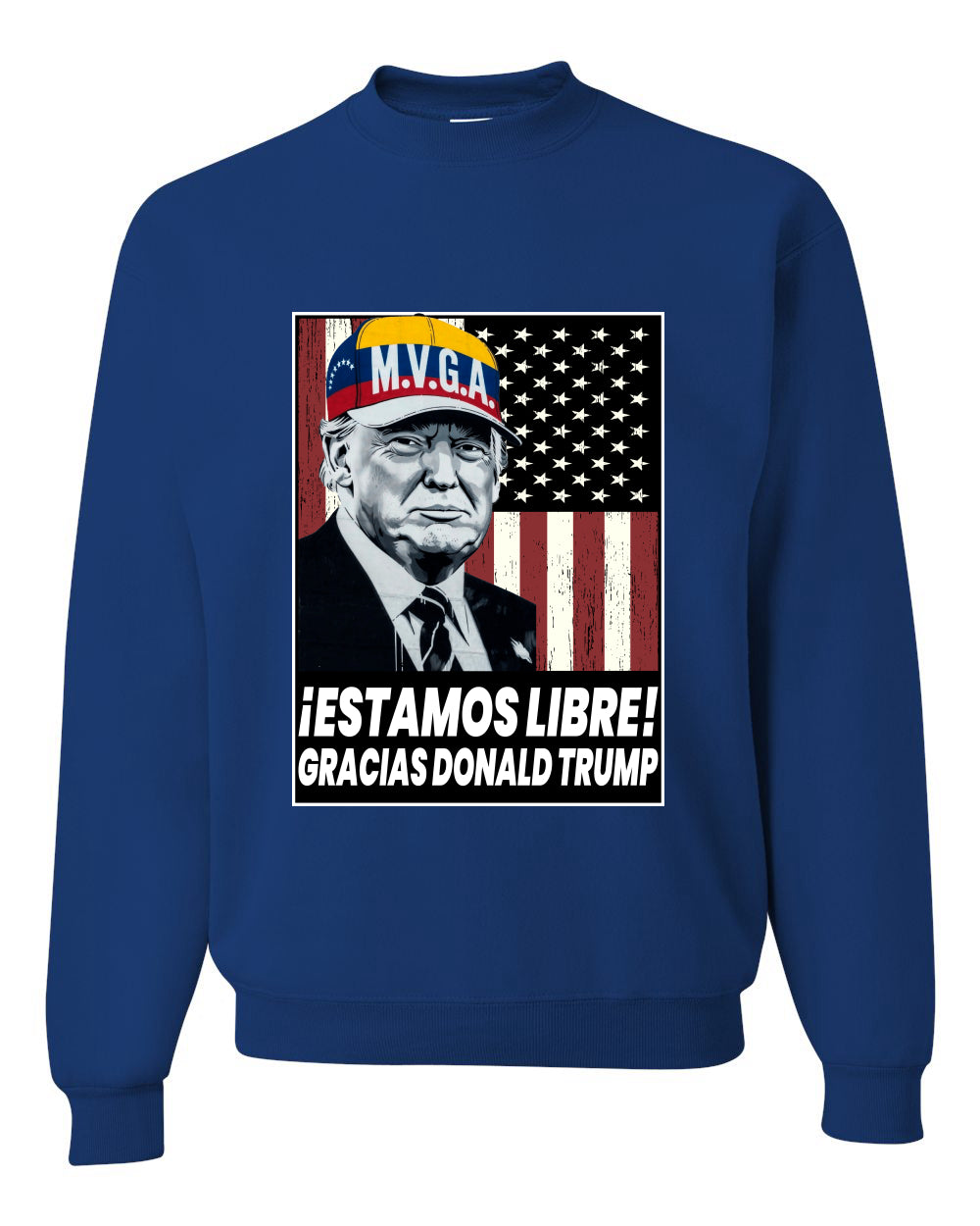 Estamos Libre, Gracias Donald Trump Make Venezuela Great Again Sweater, Unisex Crewneck Sweatshirts
