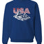 USA Winter Team Sports Fan Collection | USA Flag Mountainscape Sweater, Unisex Crewneck Sweatshirts