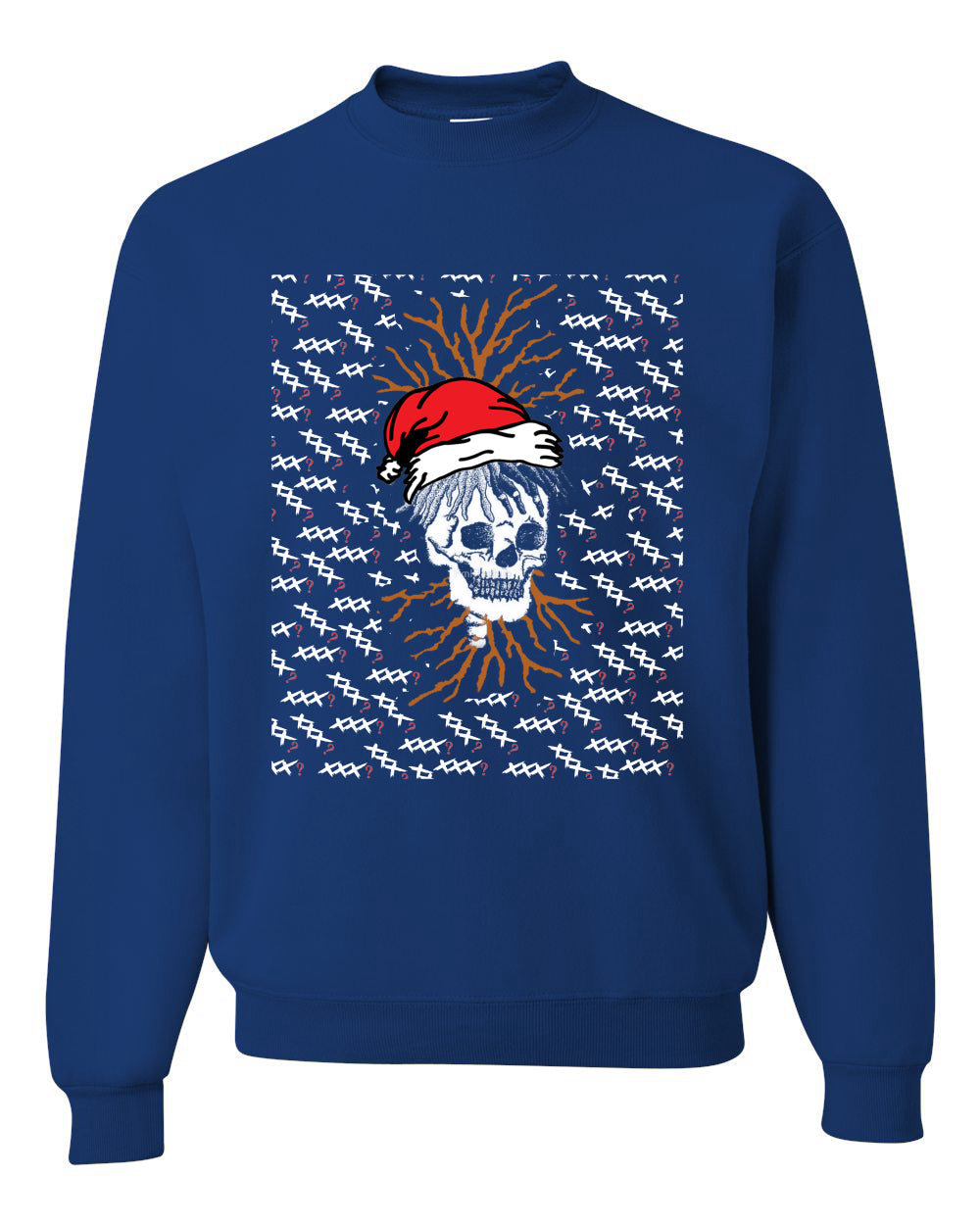 RIP XXXTentacion Santa Skull Xmas Bad Vibes XXX ? Ugly Christmas Sweater Unisex Crewneck Sweatshirt