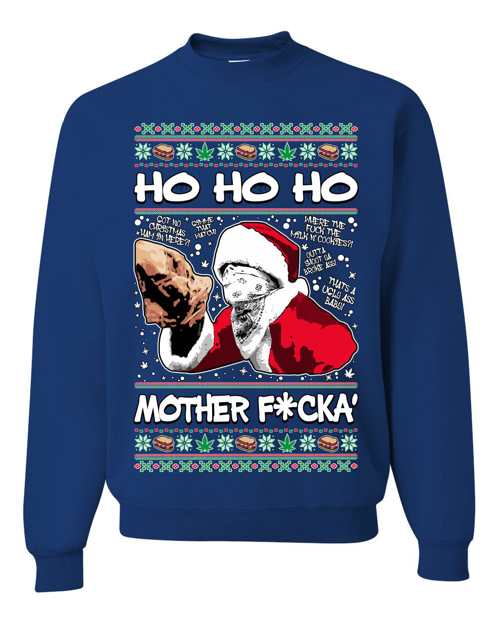 Friday Hood Santa Ugly Christmas Sweater Unisex Crewneck Sweatshirt
