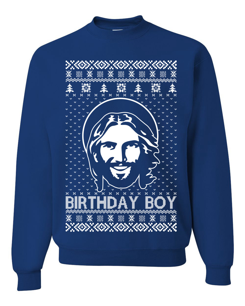 Birthday Boy Jesus Christ Ugly Christmas Sweater Unisex Crewneck Sweatshirt