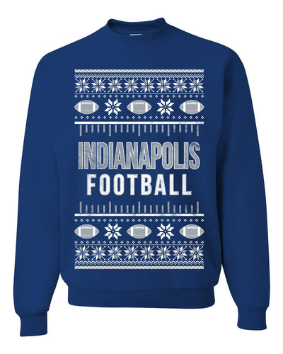 City of Indianapolis IND American Football Fantasy Fan Ugly Christmas Sweater Unisex Crewneck Sweatshirt