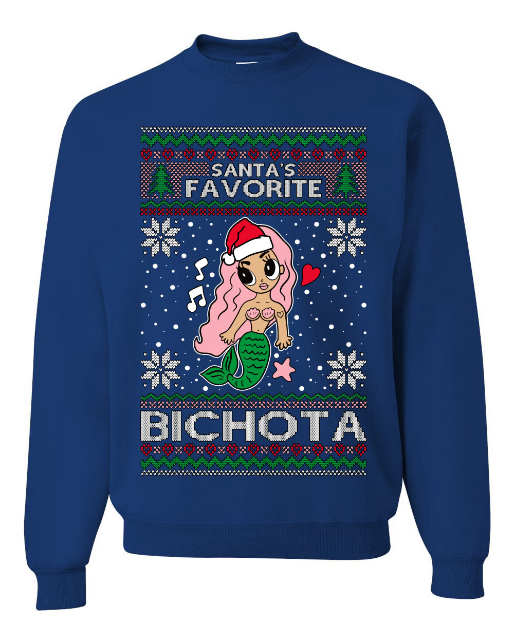 Christmas Karol G Santa's Favorite Bichota Ugly Christmas Sweater Unisex Crewneck Sweatshirt