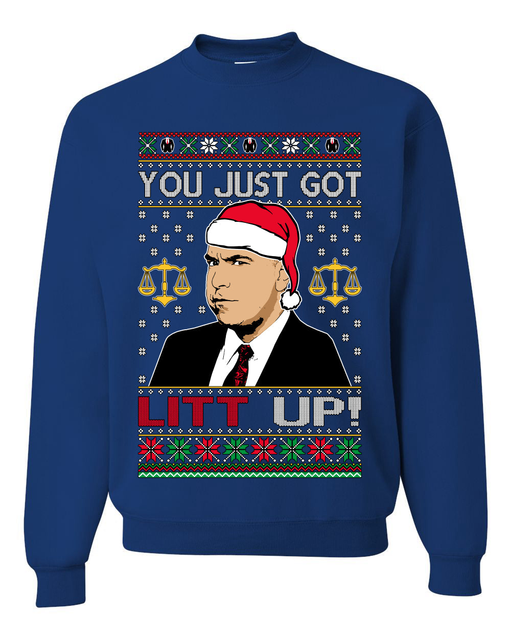 Just Got Litt Up Louis Tv Show Parody Ugly Christmas Sweater Unisex Crewneck Sweatshirt