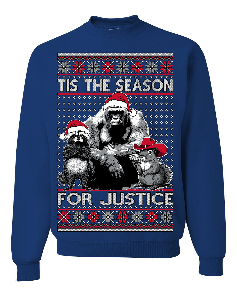 Tis the Season For Justice Harambe Peanut Fred Raccoon Ugly Christmas Sweater
