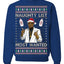 Naughty List Most Wanted, Funny Santa P Diddy Diddler Funny Party Viral Music Baby Oil Meme Ugly Christmas Sweater Crewneck Sweatshirt