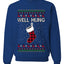 Well Hung, Unisex Ugly Christmas Sweater Crewneck Sweatshirts