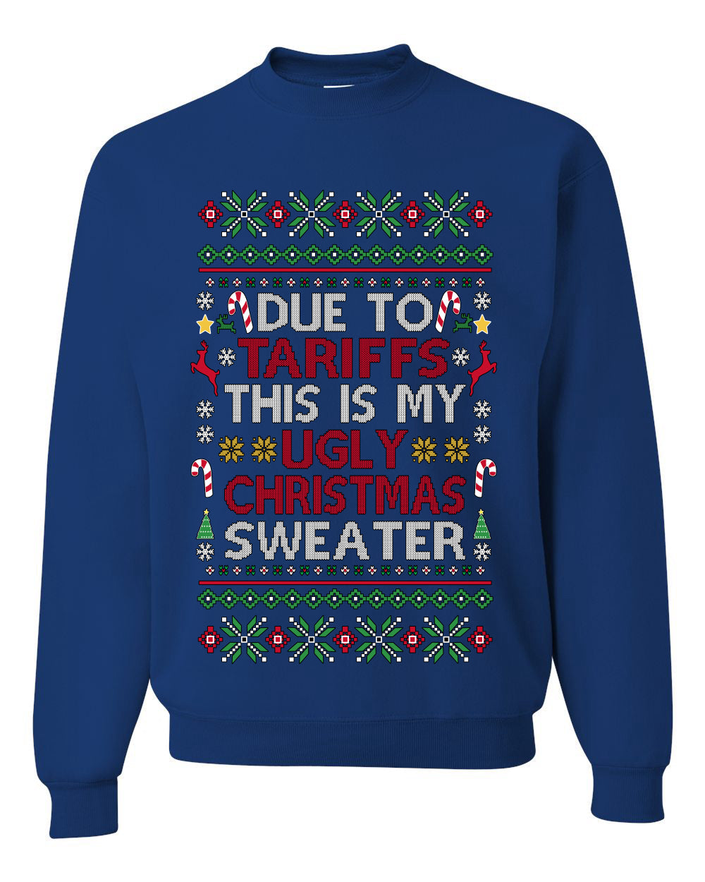 Due To Tariffs This Is My Ugly Christmas Sweater, Unisex Crewneck Sweatshirts