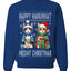Happy Hanukkat Meowy Christmas, Unisex Ugly Christmas Sweater, Crewneck Sweatshirts