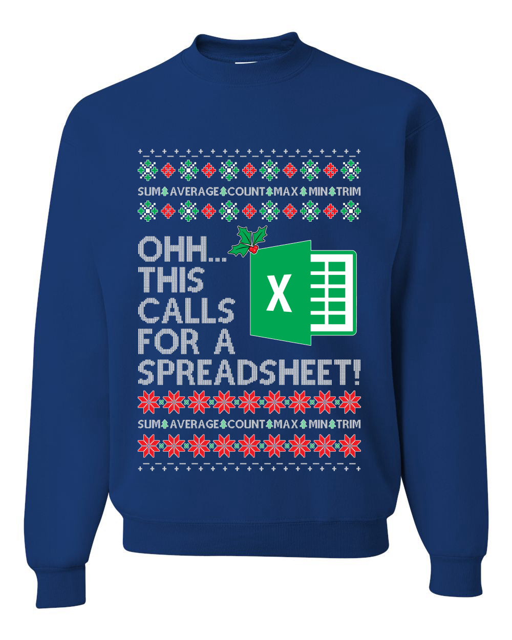 Ohh This Calls For A Spreadsheet Office, Unisex Ugly Christmas Sweater Crewneck Sweatshirts