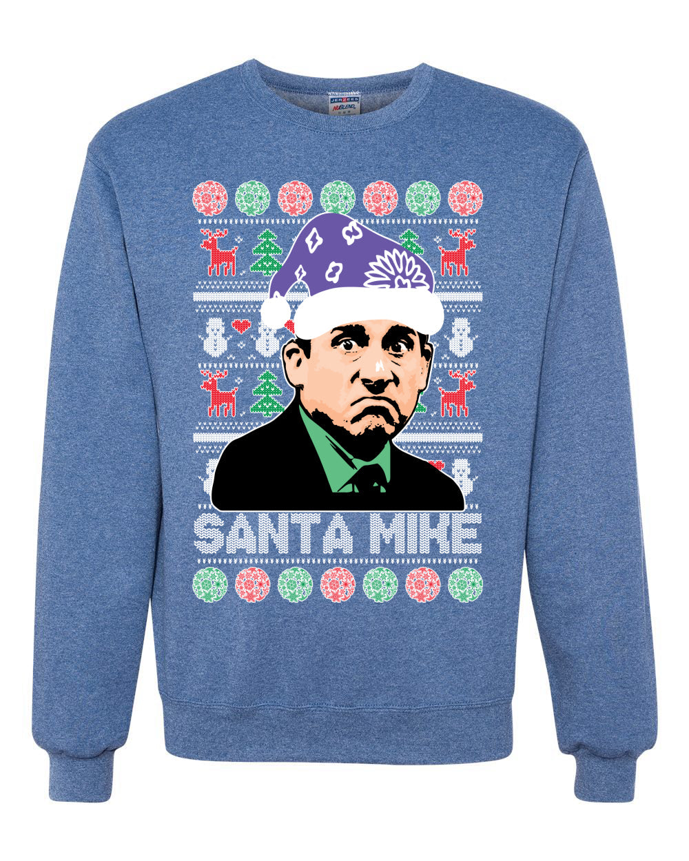 Santa Mike Michael Scott The Office Merry Ugly Christmas Sweater Unisex Crewneck Graphic Sweatshirt