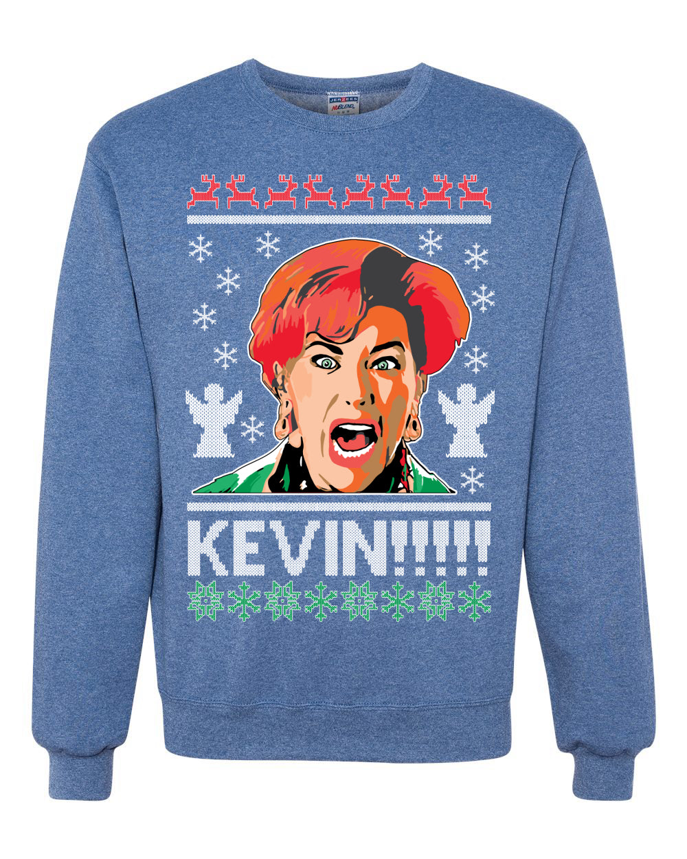Kevin's Mom Screaming Kevin!  Ugly Christmas Sweater Unisex Crewneck Sweatshirt