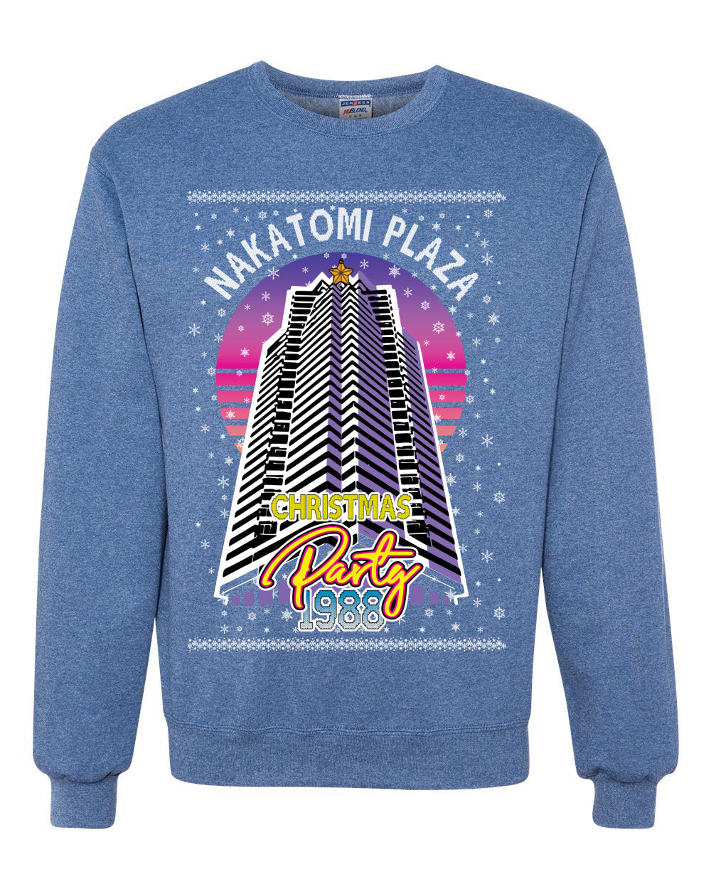 Retro Nakatomi Plaza 1988 Holiday Party Ugly Christmas Sweater Unisex Crewneck Sweatshirt