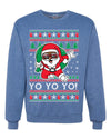 Yo Yo Yo Black Santa Ugly Christmas Sweater Unisex Crewneck Sweatshirt