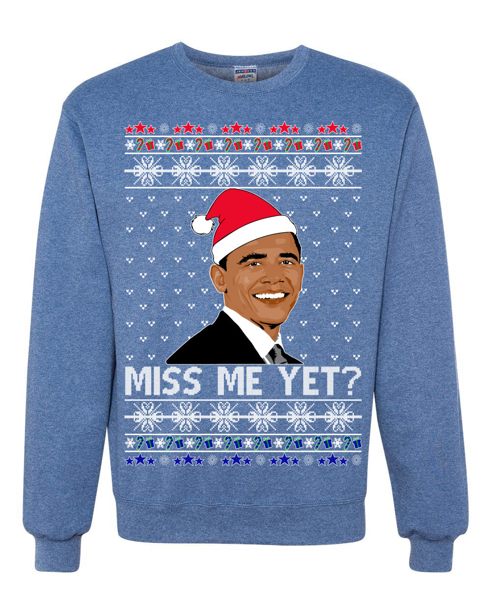 Miss Me Yet Obama Ugly Christmas Sweater Unisex Crewneck Sweatshirt