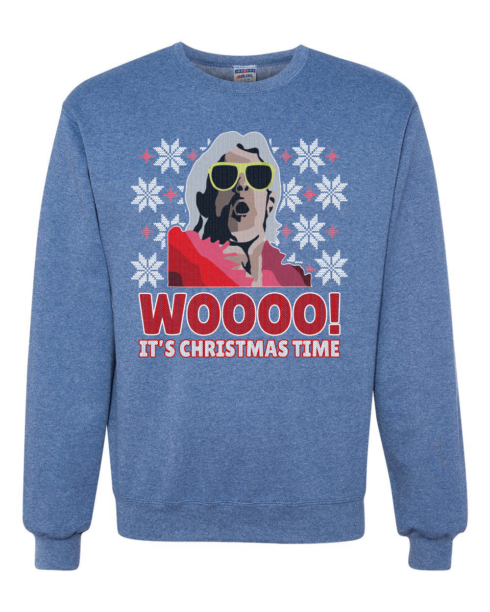 Woooo! It's Christmas Time Ugly Christmas Sweater Unisex Crewneck Sweatshirt