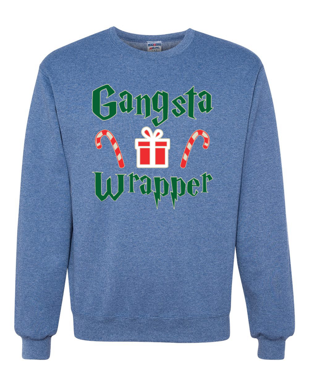 Gangsta Wrapper Merry Christmas Unisex Crewneck Graphic Sweatshirt