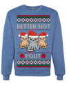 Better Not Pout, Cute Sad Santa Cats | Funny Ugly Christmas Sweater Crewneck Sweatshirt