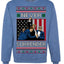 Never Surrender Pro Donald Trump Fight Fist Pump 2024 Ugly Christmas Sweater Crewneck Sweatshirt