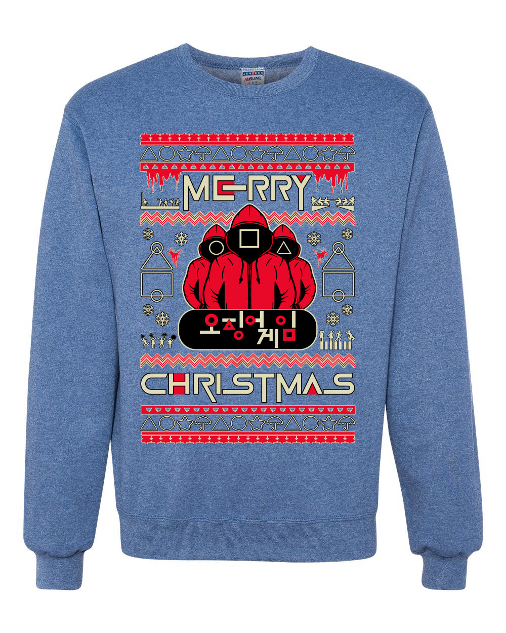 Merry Christmas Squid Games Ugly Christmas Sweater Unisex Crewneck Sweatshirt