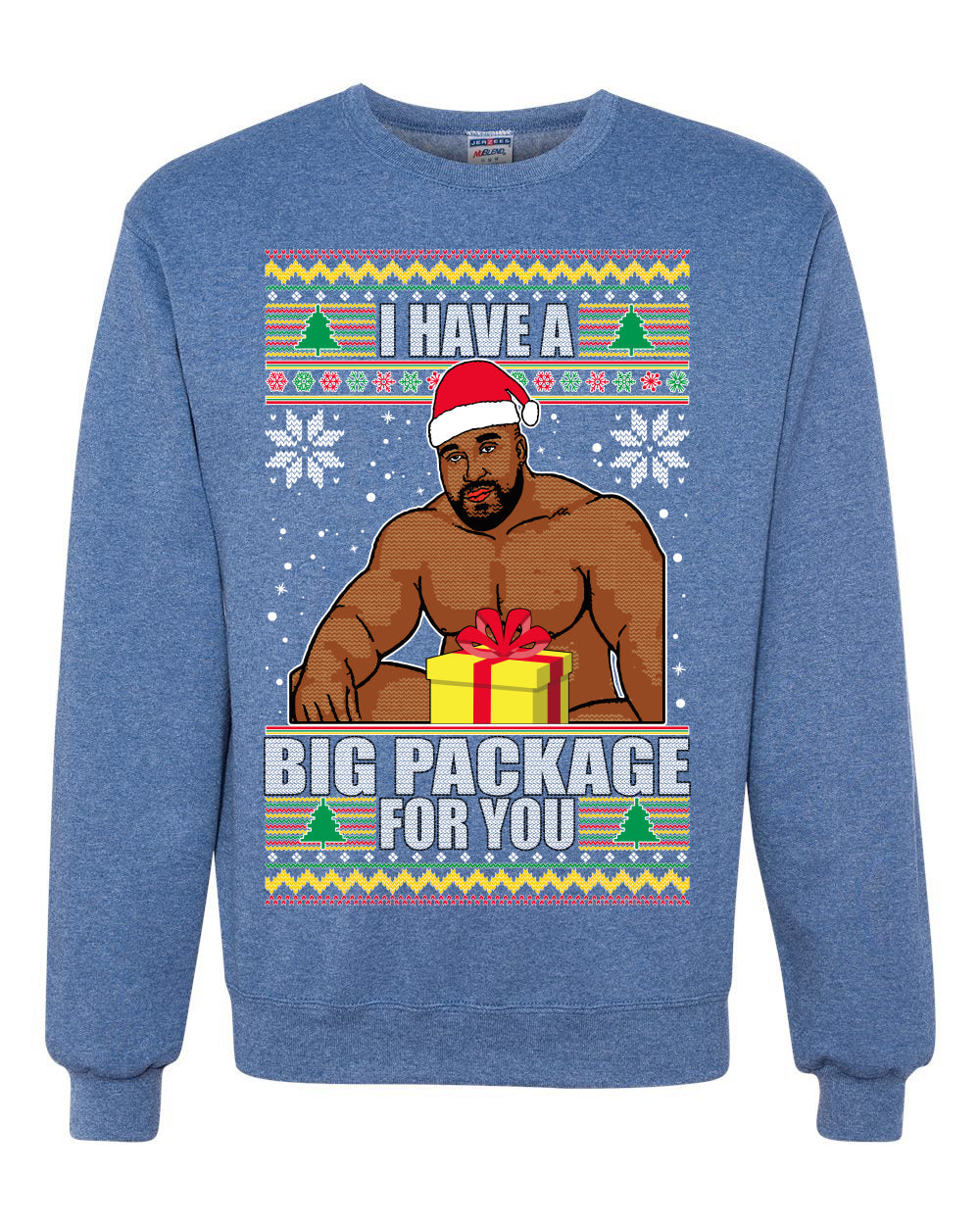 I Have A Big Package Meme Barry Wood Ugly Christmas Sweater Unisex Crewneck Graphic Sweatshirt