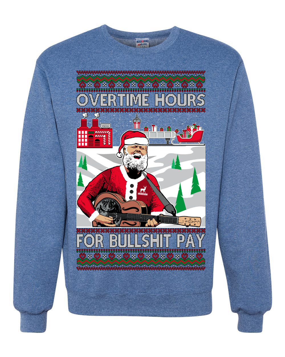 Overtime Hours Rich Men North of Richmond Ugly Christmas Sweater Unisex Crewneck Sweatshirt
