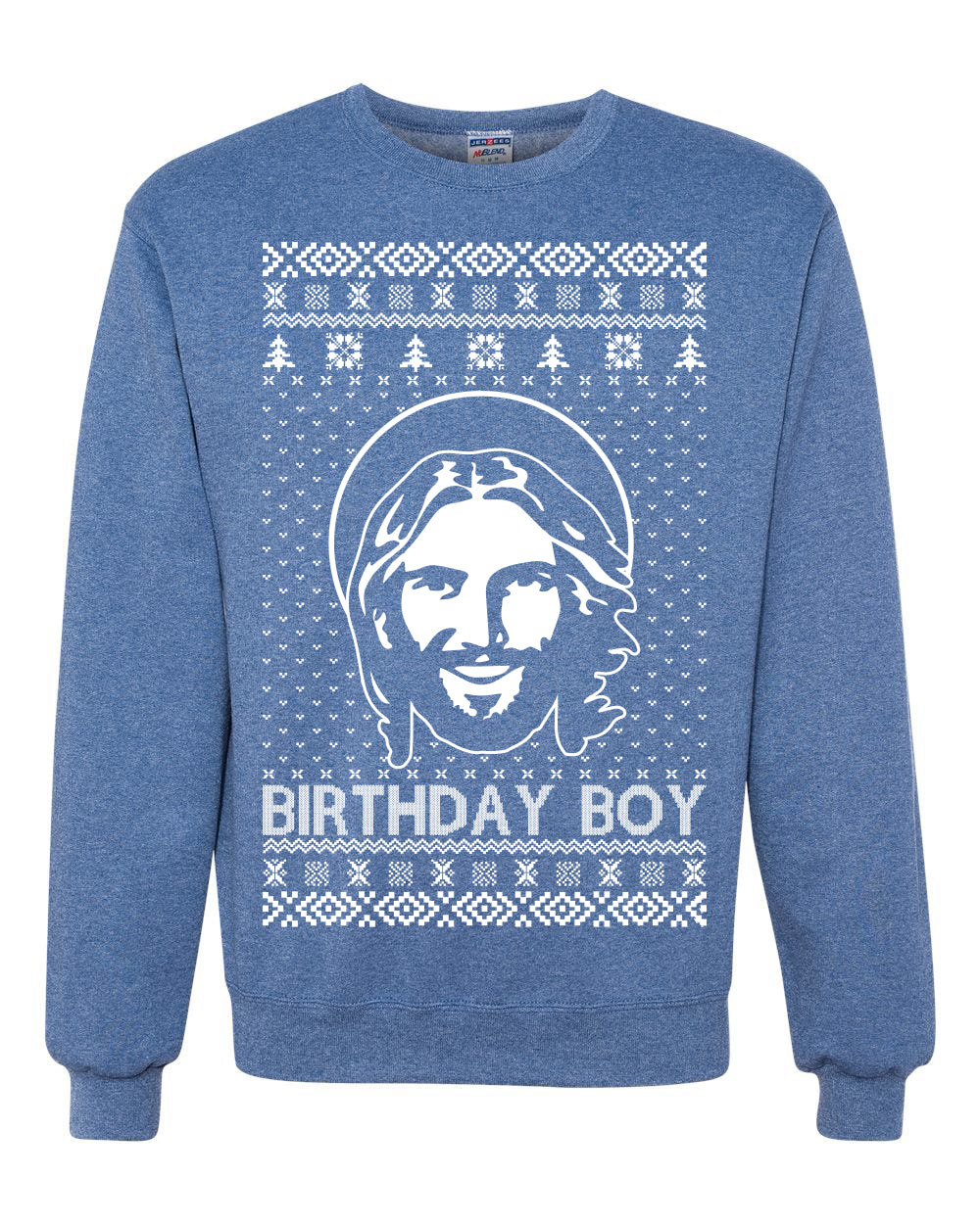 Birthday Boy Jesus Christ Ugly Christmas Sweater Unisex Crewneck Sweatshirt