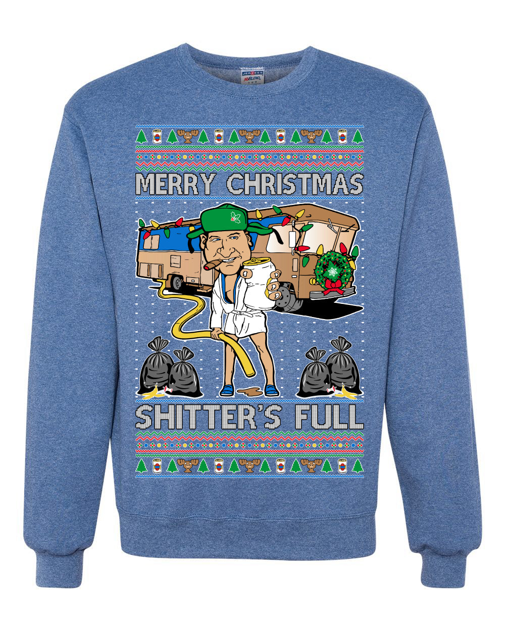 Merry Christmas Shitter's Full Ugly Christmas Sweater Unisex Crewneck Sweatshirt