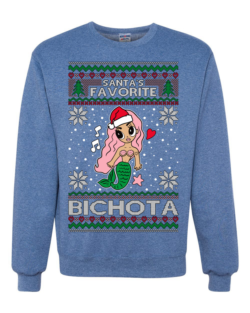 Christmas Karol G Santa's Favorite Bichota Ugly Christmas Sweater Unisex Crewneck Sweatshirt
