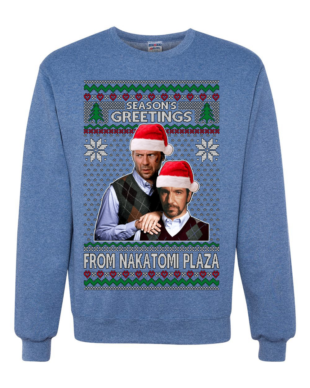 Season's Greeting From Nakatomi Plaza Ugly Christmas Sweater Unisex Crewneck Sweatshirt