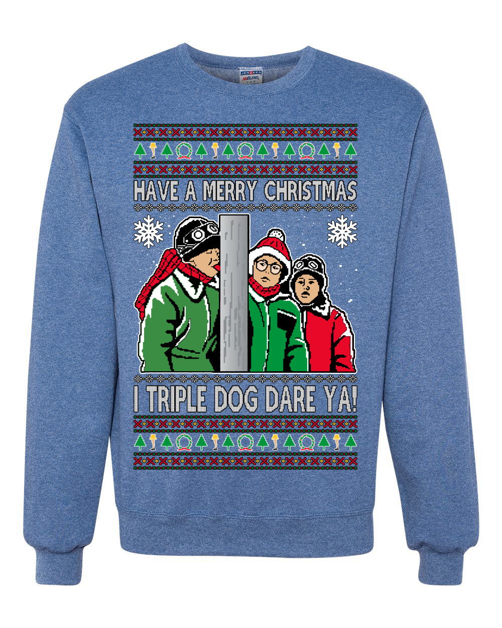 I Triple Dog Dare Ya Merry Story Ugly Christmas Sweater Unisex Crewneck Sweatshirt